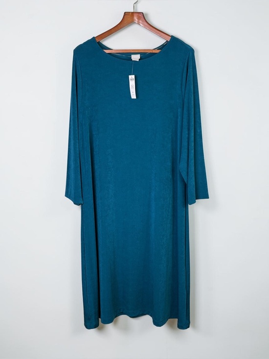 Chico's Dresses & Skirts - NWT Chico's Travelers Striking Teal A-Line Midi Dress Size 4 US 20/22 2XL